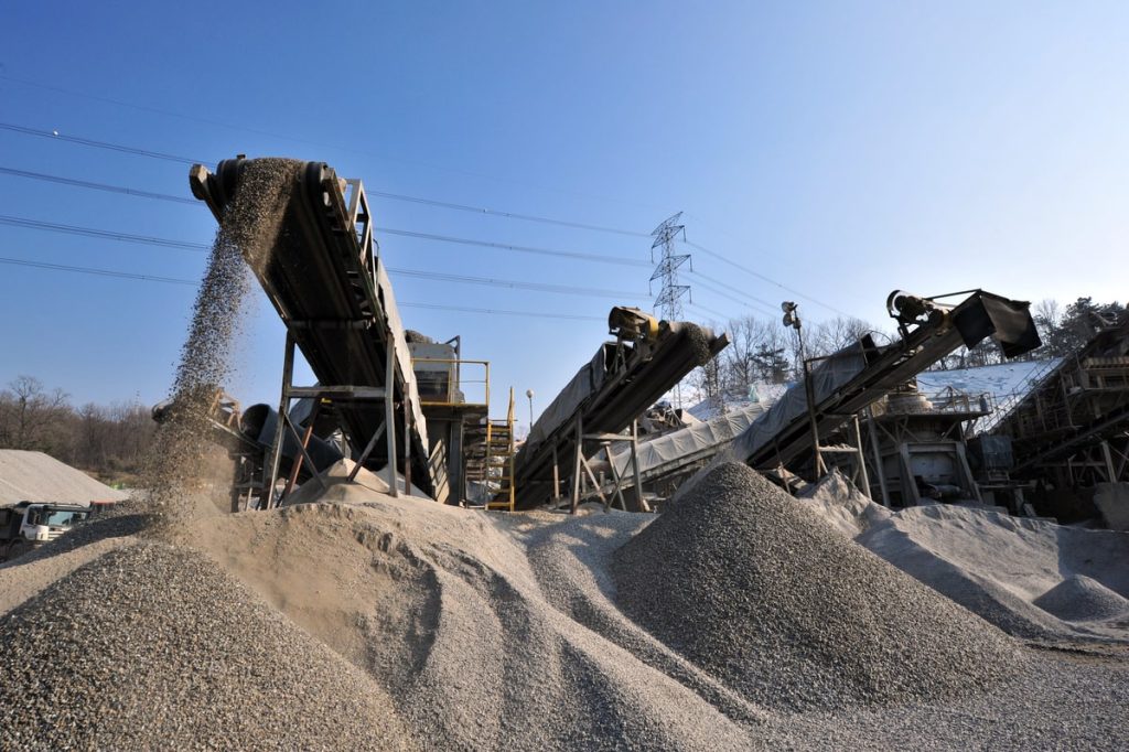 Creation of construction aggregate.